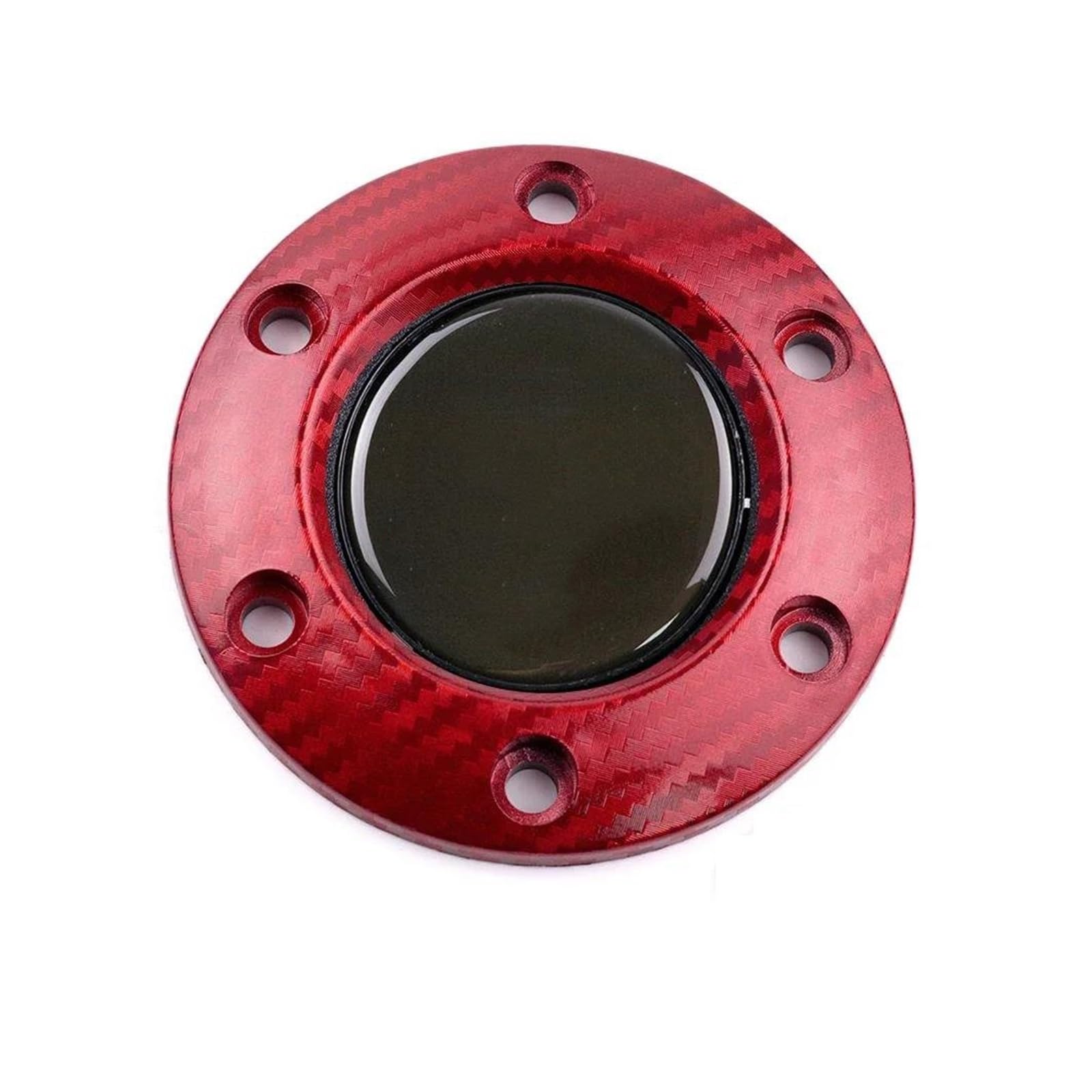 Auto Lenkrad Universal Racing Sport Lenkrad Hupenknopf Lautsprechersteuerungsabdeckung Und Haltering Auto Styling(Rotes ABS) von GHAEKEBC