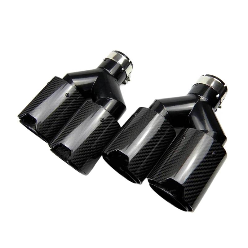 Auto Universal Endrohr Für B&MW Mit Doppelendrohren EIN Paar Doppel Endrohre Universal W Performance Auspuffrohre Zubehör(Einlass 51mm-105MM) von GHAEKEBC