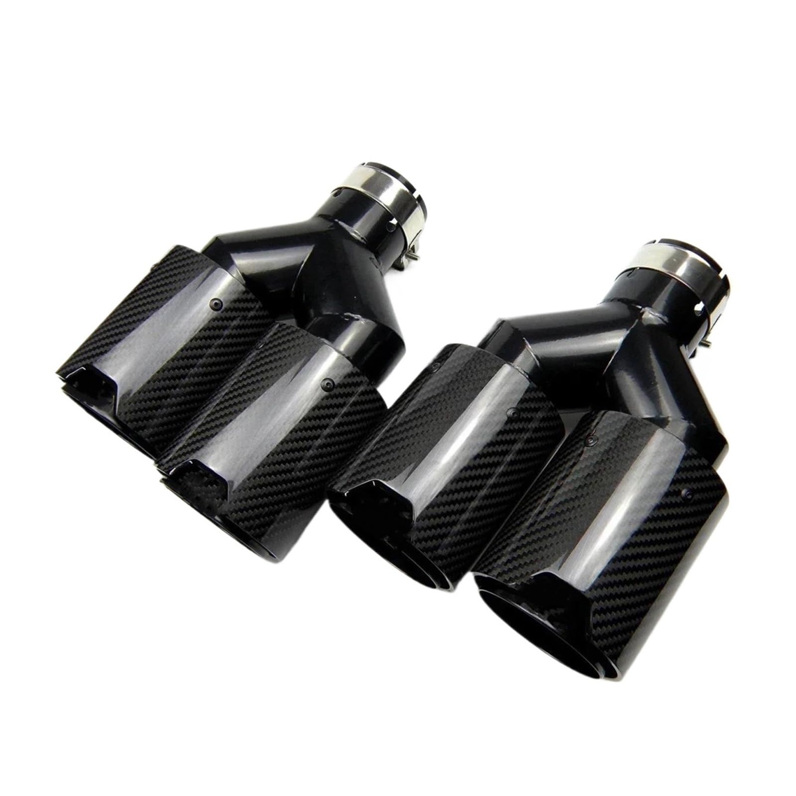 Auto Universal Endrohr Für B&MW Mit Doppelendrohren EIN Paar Doppel Endrohre Universal W Performance Auspuffrohre Zubehör(Einlass 57mm-105MM) von GHAEKEBC