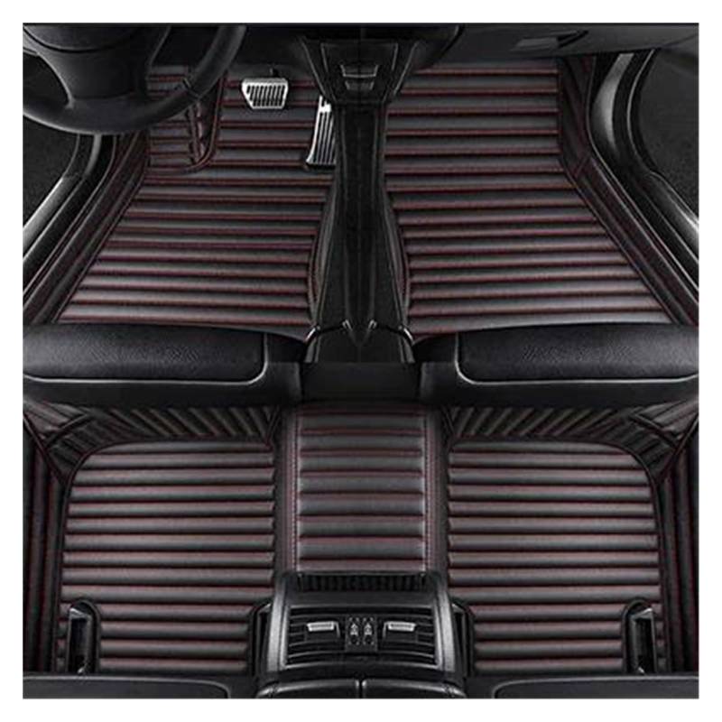 Autofußmatten Für Mercedes Für Benz E W211 2003 2004 2005 2006 2007-2008 Innenausstattung Teppich(Schwarz Rot 5-Sitzer) von GHAEKEBC