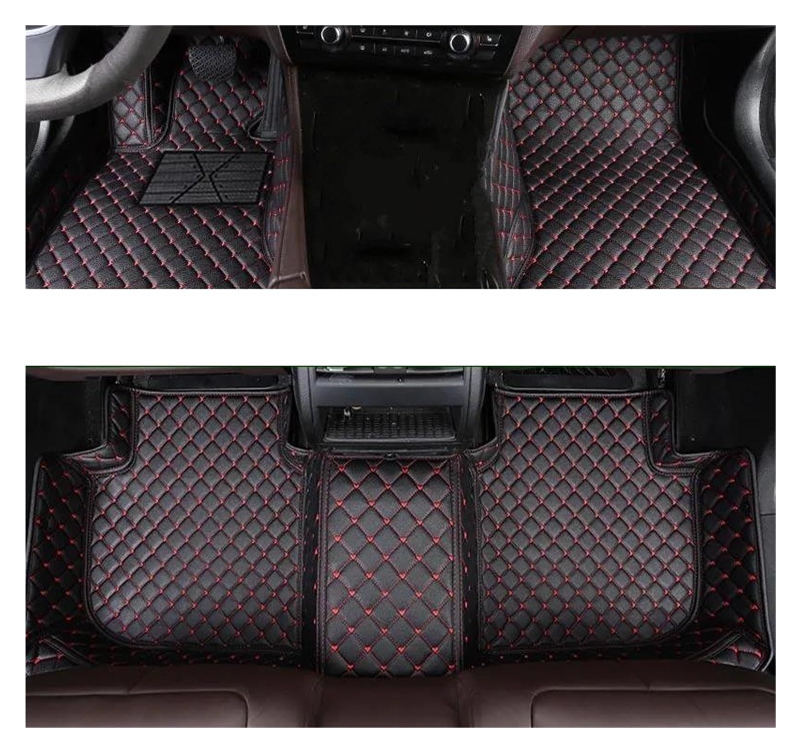 Autofußmatten Für Toyota Für Yaris Für Vios Für Vitz 2007 2008 2009 2010 2011 2012-2013 Limousine(Schwarz ROT) von GHAEKEBC