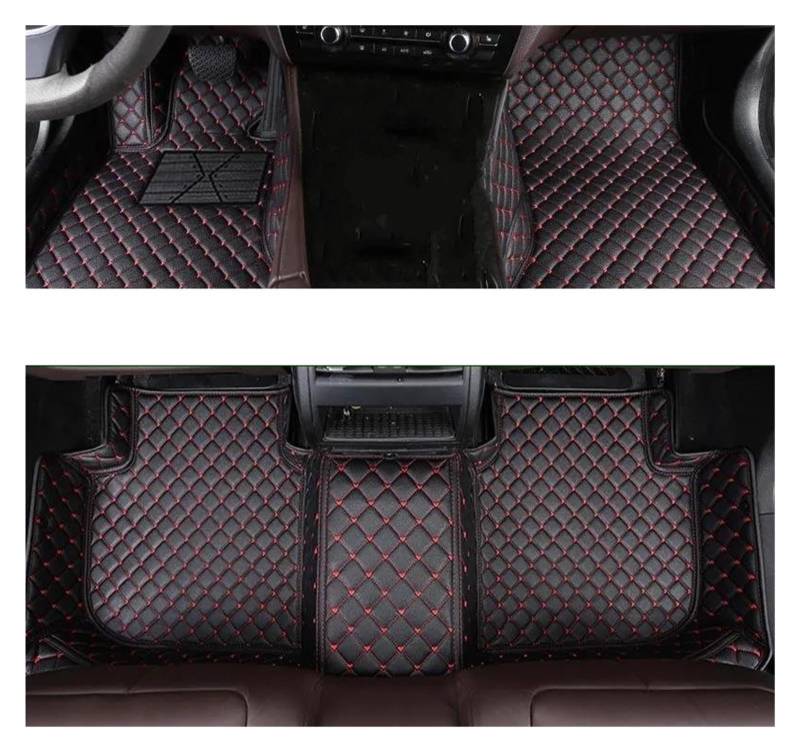 Autofußmatten Für Toyota Für Yaris Für Vios Für Vitz 2007 2008 2009 2010 2011 2012-2013 Limousine(Schwarz ROT) von GHAEKEBC