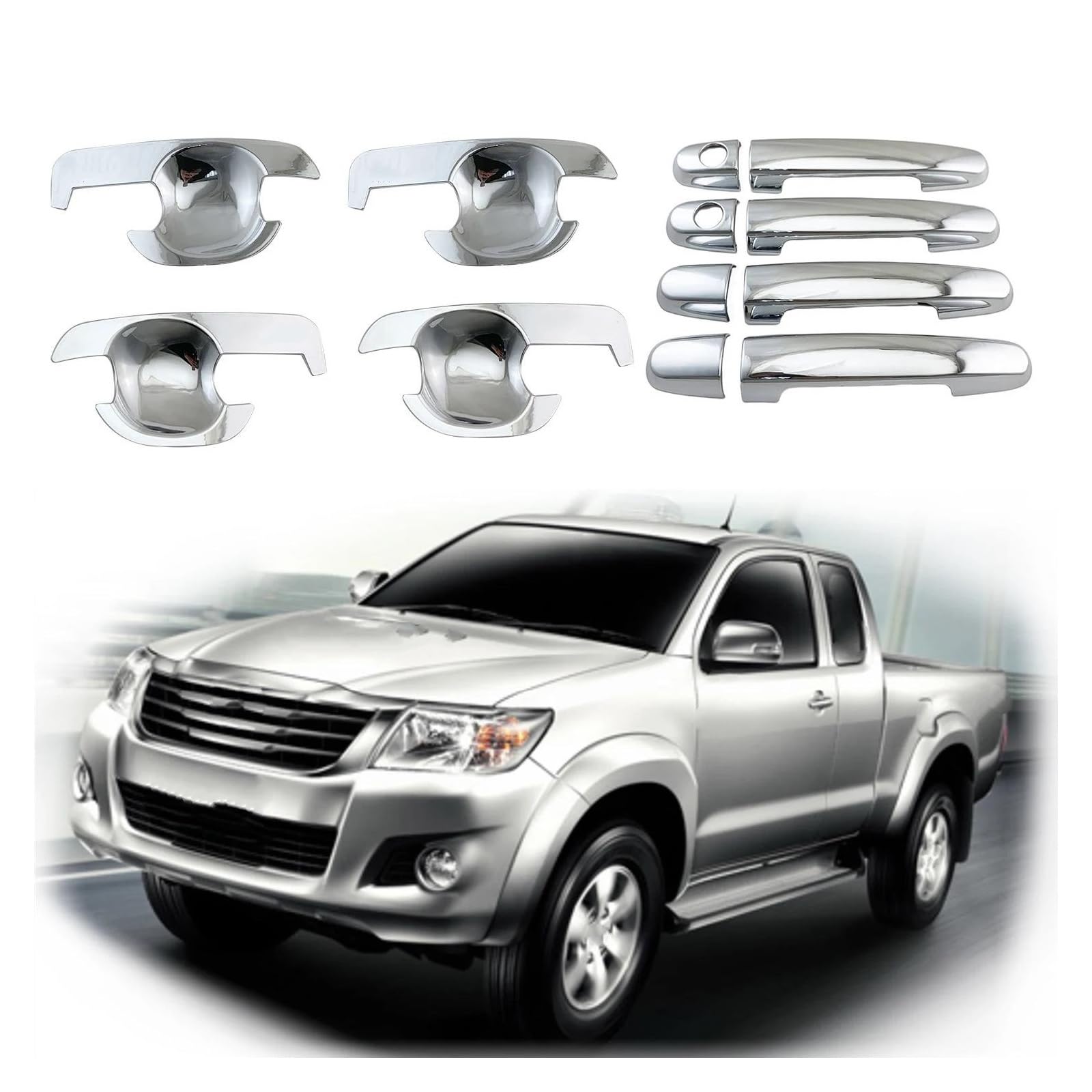 Autotürgriff Für Toyota Für Hilux Vigo 2005 2006 2007 2008 2009 2010 2011 2012 2013 2014 Türgriffschalenabdeckung Im Paste Stil(Schüsselgriff Stil 1) von GHAEKEBC