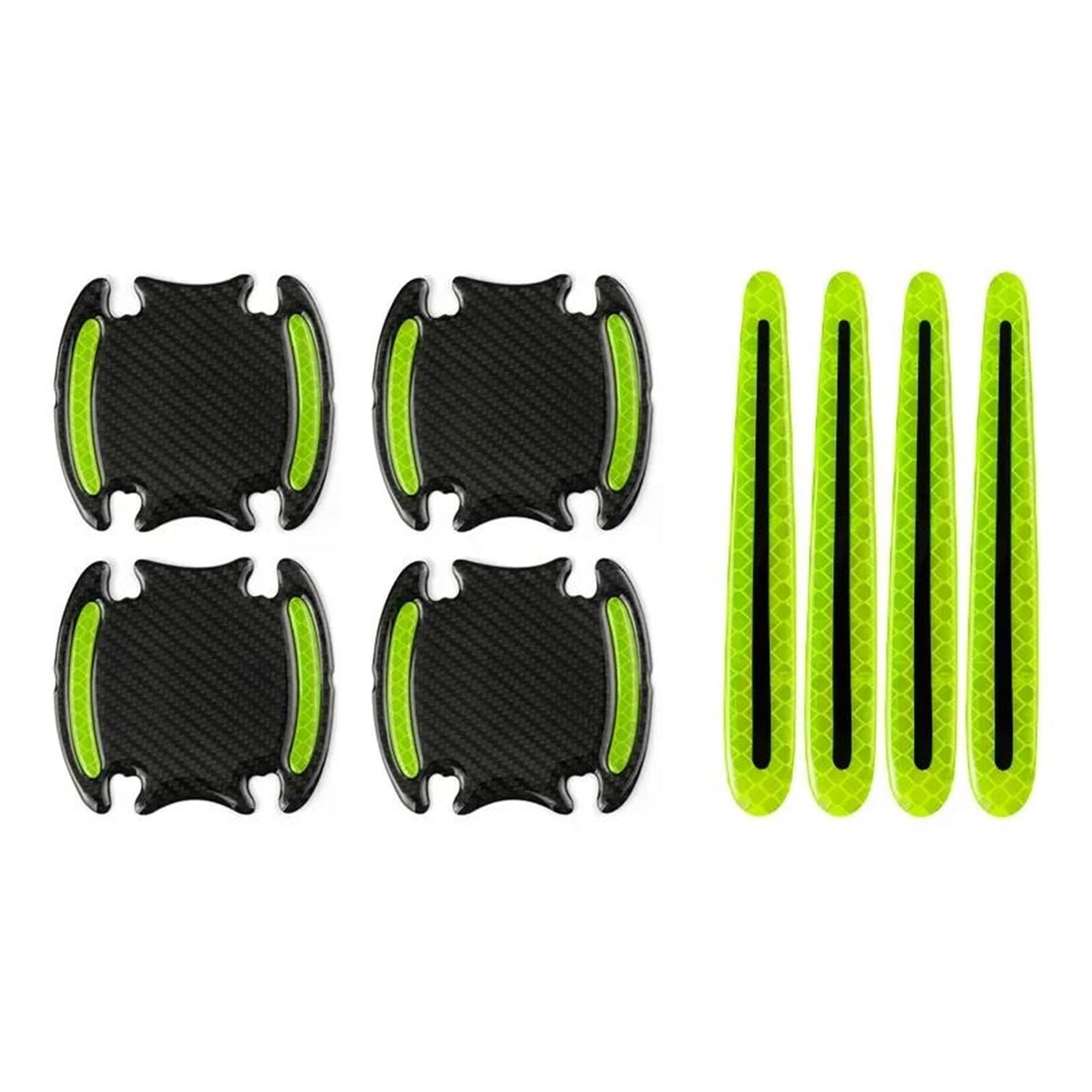 Autotürgriff Universeller Reflektierender Türgriffaufkleber 3D Aufkleber Zum Schutz des Autotürgrifflacks Vor Kratzern(8pcs Green Set) von GHAEKEBC