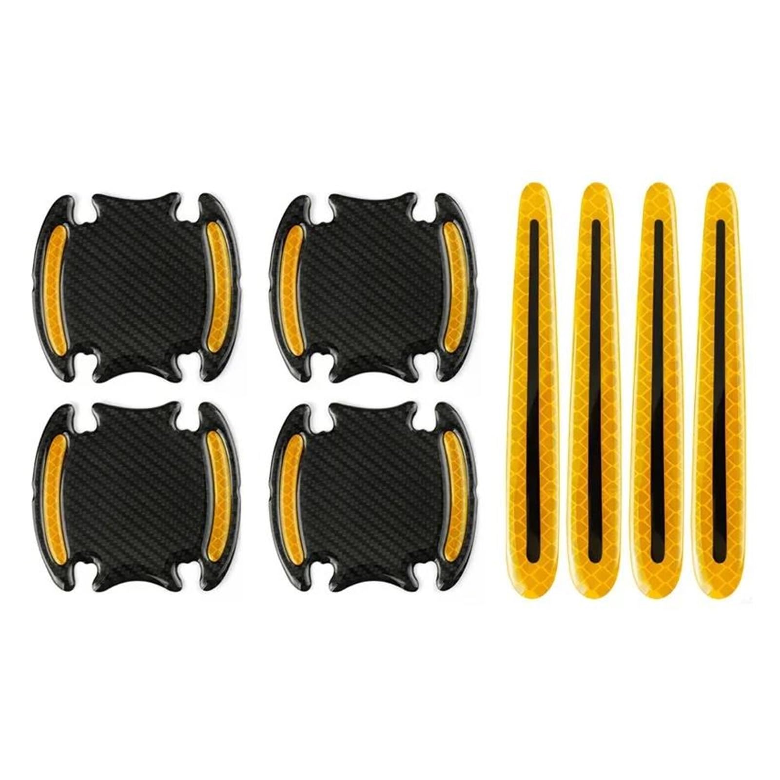 Autotürgriff Universeller Reflektierender Türgriffaufkleber 3D Aufkleber Zum Schutz des Autotürgrifflacks Vor Kratzern(8pcs gelbes Set) von GHAEKEBC