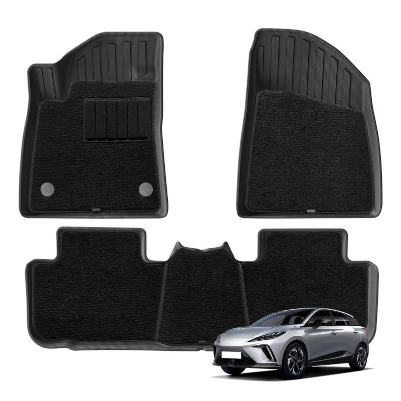 Für MG 4 Für MG4 EV Autofußmatten Linkslenker Kofferraumschutz Schwarzer Teppich Fußpolster Allwetter(LHD 6 Pcs-2 Carpet) von GHAEKEBC