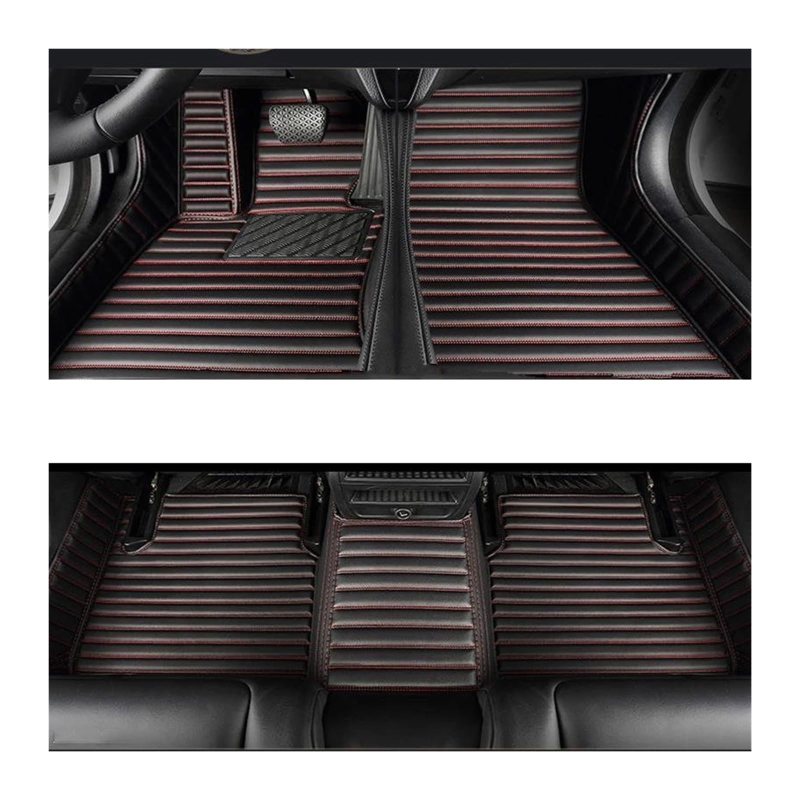 Für Mercedes Für Benz E W211 2003 2004 2005 2006 2007-2008 Innenausstattung Teppich Autobodenmatte(Schwarz Rot 5-Sitzer) von GHAEKEBC