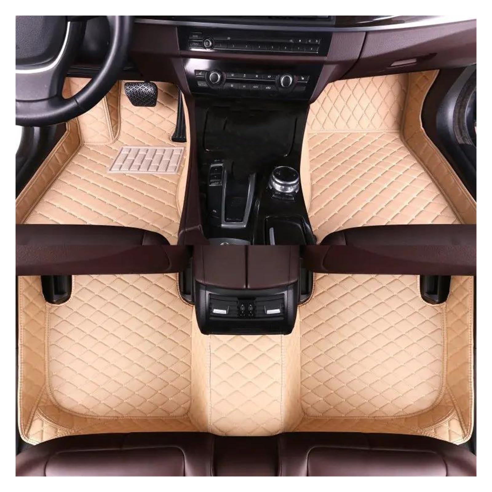 Für Peugeot 208 A9 2012 2013 2014 2015 Automatten Komplettset Wasserdichtes Zubehör Auto Fußmatten(BEIGE) von GHAEKEBC