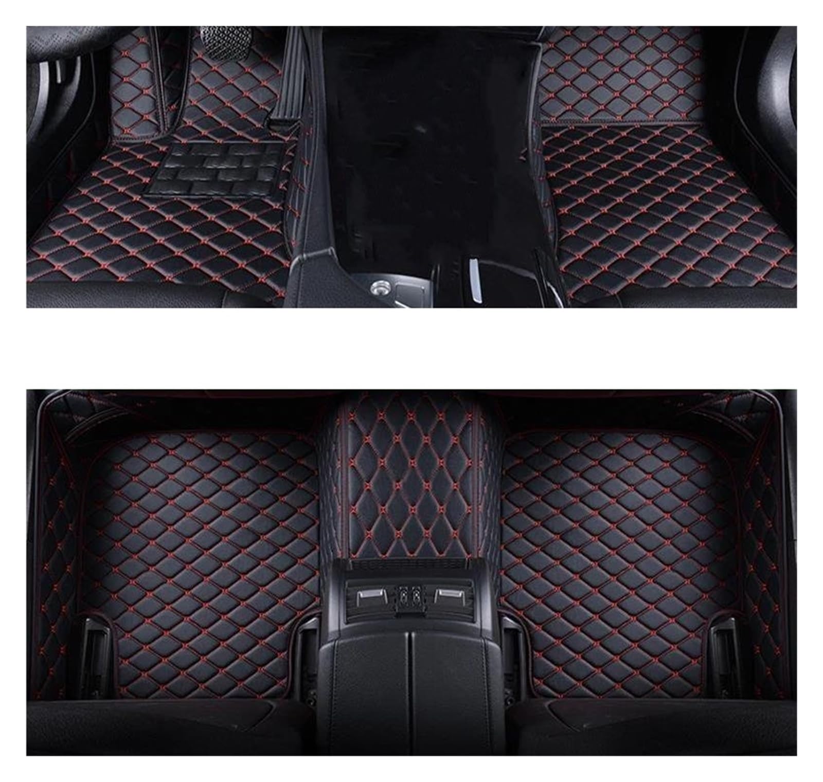 Fußmatten Für Toyota Für Yaris 2007 2008 2009 2010 2011-2013 Limousine Autofußmatten Autoteppiche(Schwarz ROT) von GHAEKEBC