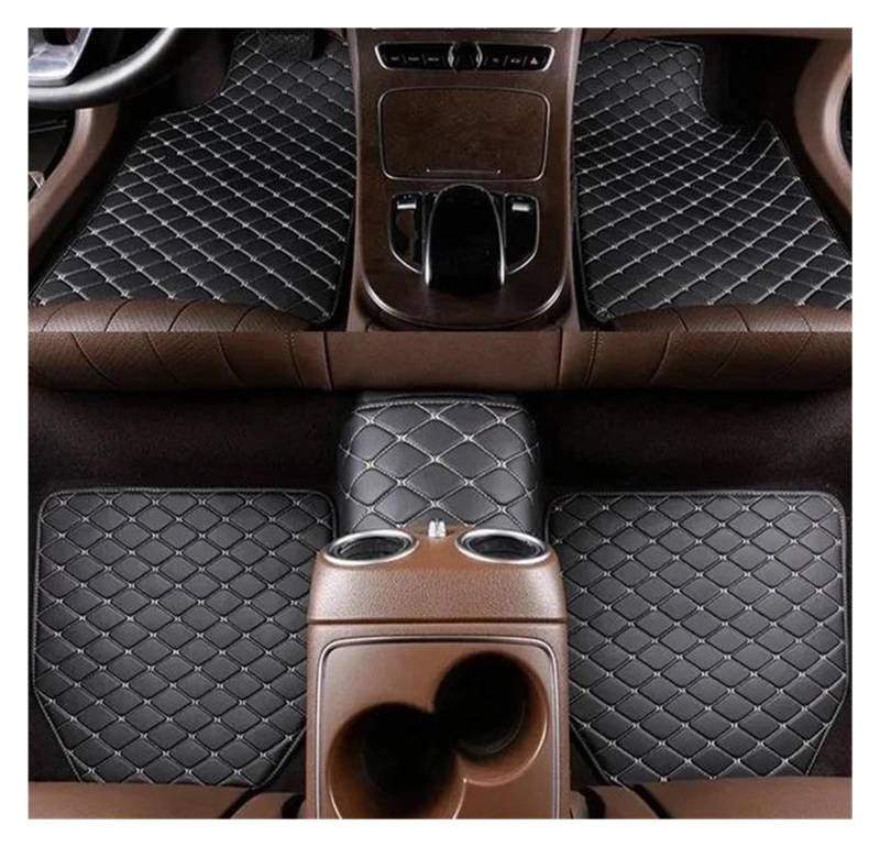 Universal Fußmatten Fürs Auto 5 Teilig Leder Wasserdicht Auto Fußpolster Schutzteppich Mattenset Vorne Und Hinten(Schwarzbeige) von GHAEKEBC