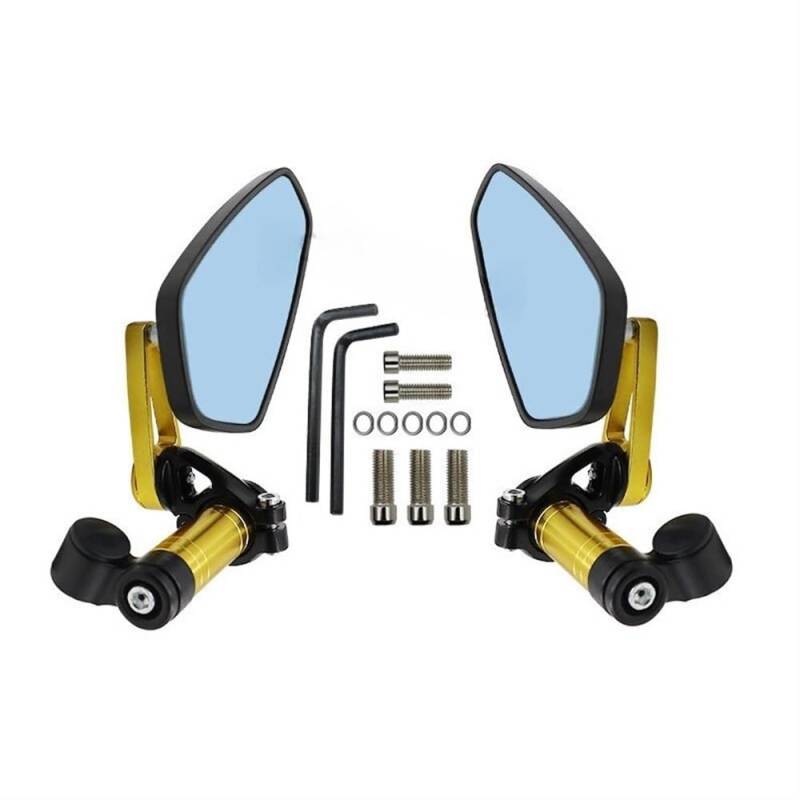 Motorrad-Seitenspiegel 2PCS Universal Motorrad Zubehör CNC Aluminium Legierung Griff Rückspiegel Reflektor Für Moto Cross Bike(6) von GHALSIEAV