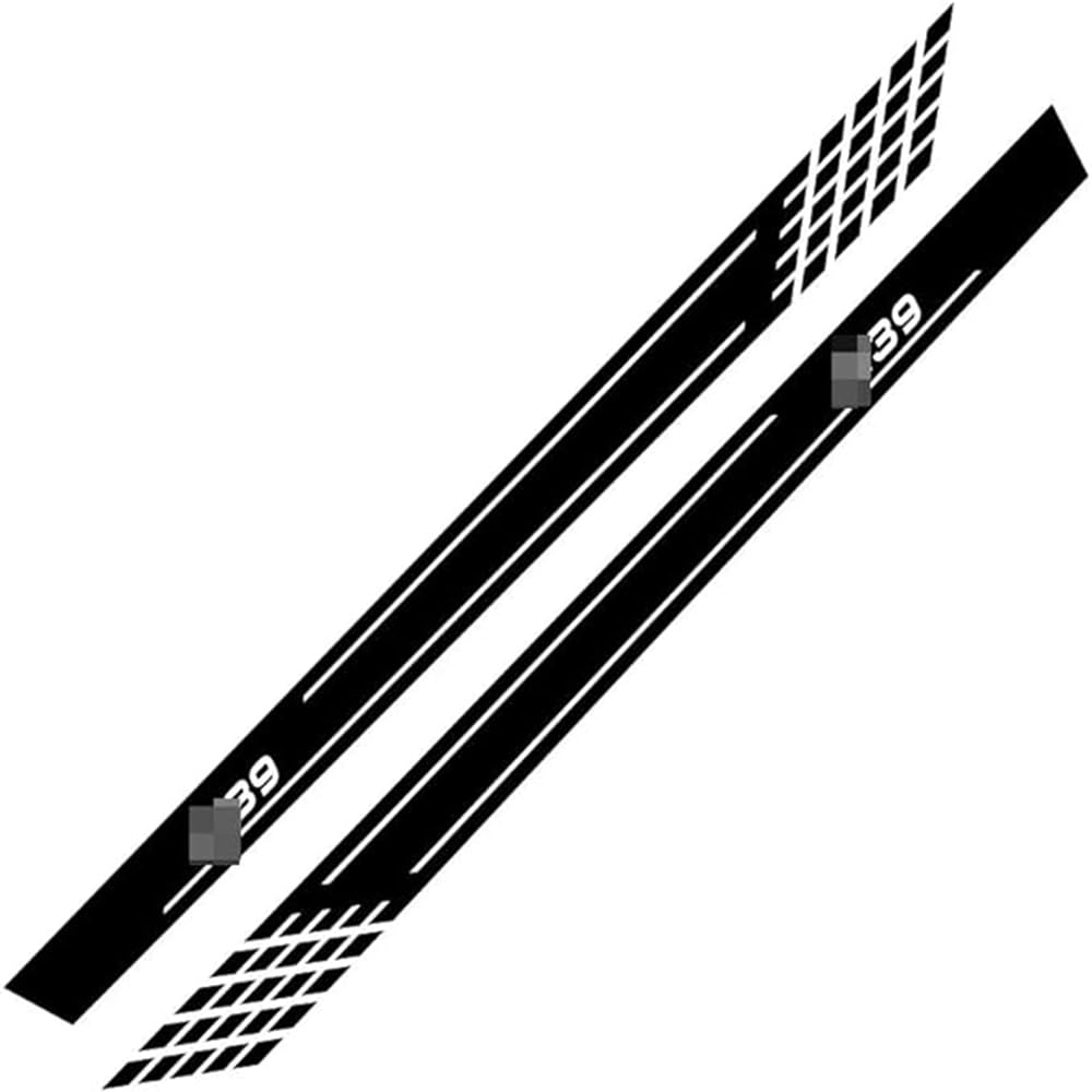 2 Stück Auto Karosserie Seite Streifen Aufkleber für E39,Selbstklebend Auto Seitenschweller Aufkleber Styling Accessoires,A/Black von GHCPMQ