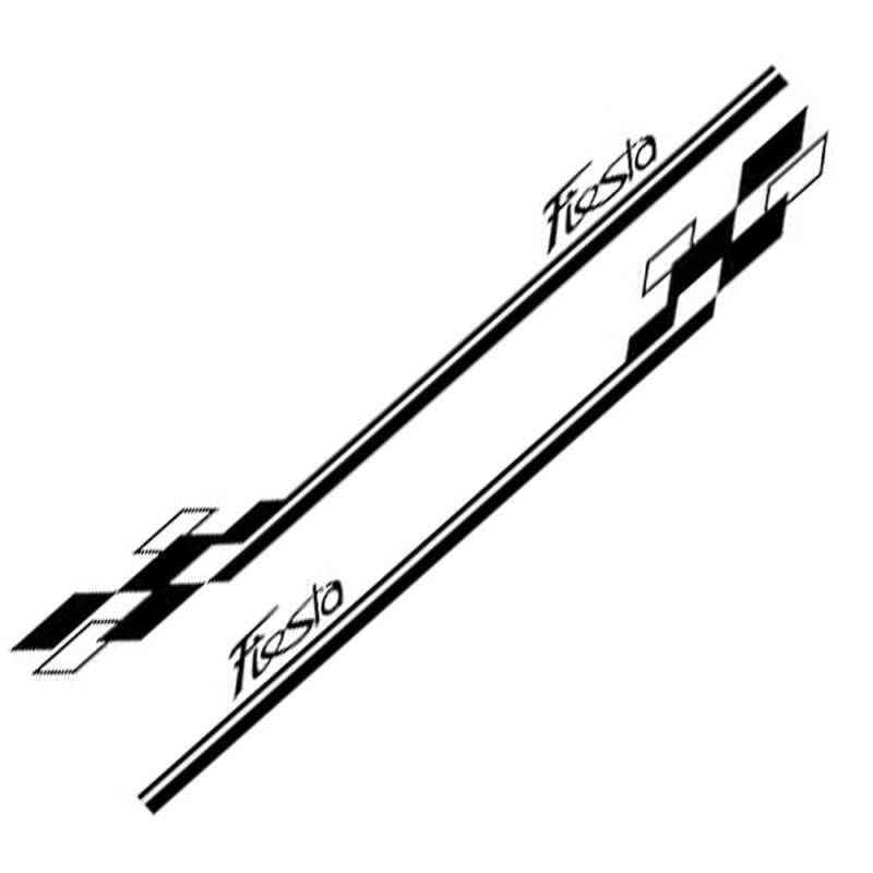 2 Stück Auto Karosserie Seite Streifen Aufkleber für Fiesta MK6 MK7 Mk8 6 7 ST,Selbstklebend Auto Seitenschweller Aufkleber Styling Accessoires,A/Black von GHCPMQ