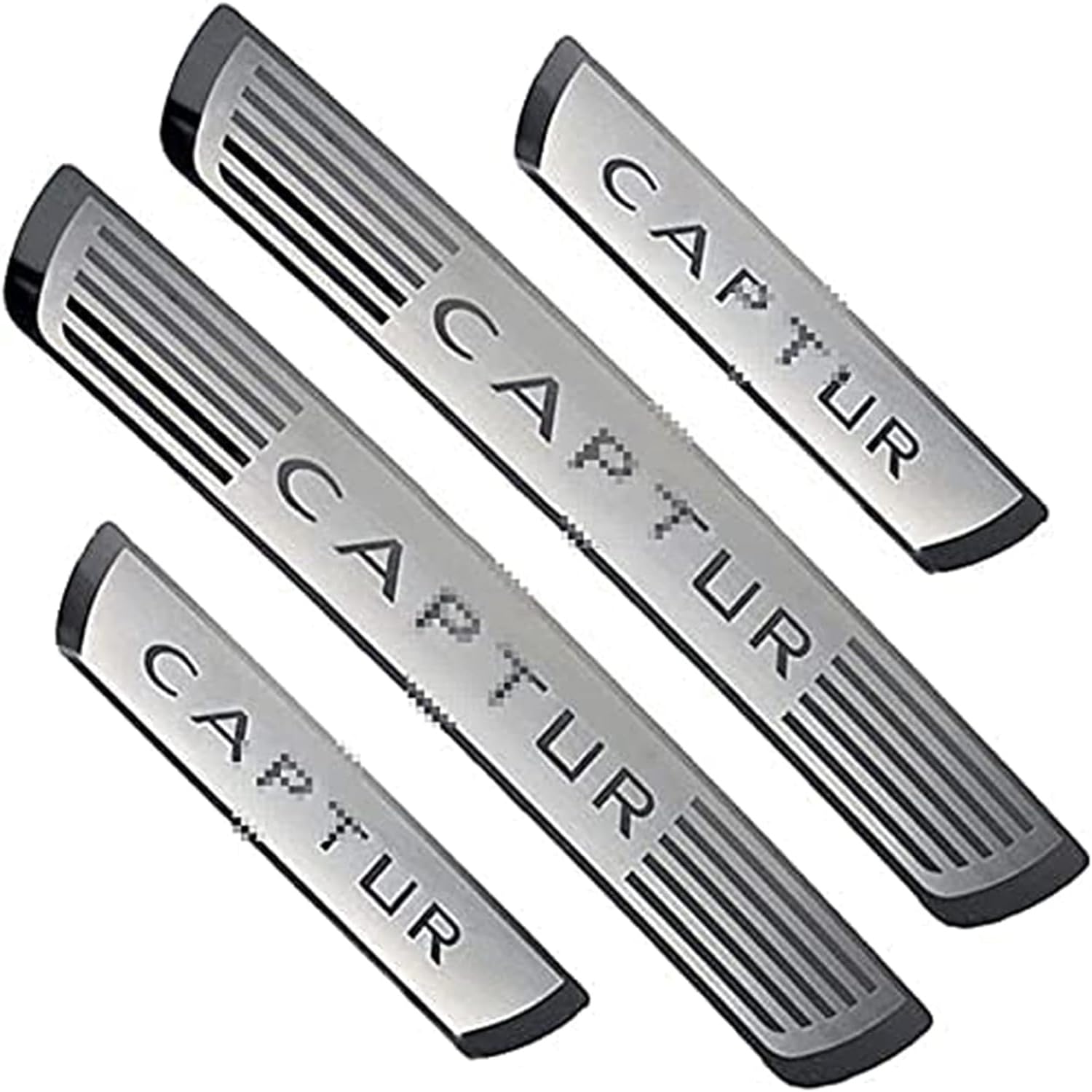 4 Stück Auto Edelstahl Einstiegsleisten Kick Plates für Captur 2014-2020,Auto Scuff Plate Türschwelle Aufkleber Dekorative Accessoires von GHCPMQ