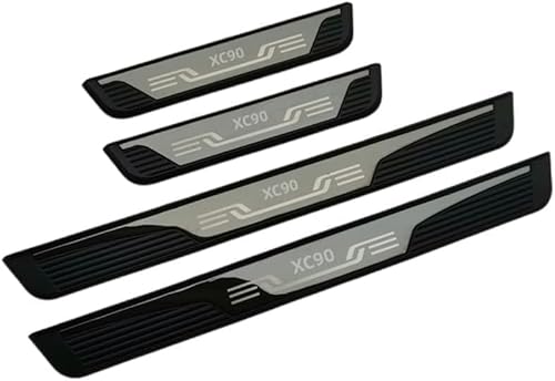 4 Stück Auto Edelstahl Einstiegsleisten Kick Plates für Volvo XC90,Auto Scuff Plate Türschwelle Aufkleber Dekorative Accessoires von GHCPMQ
