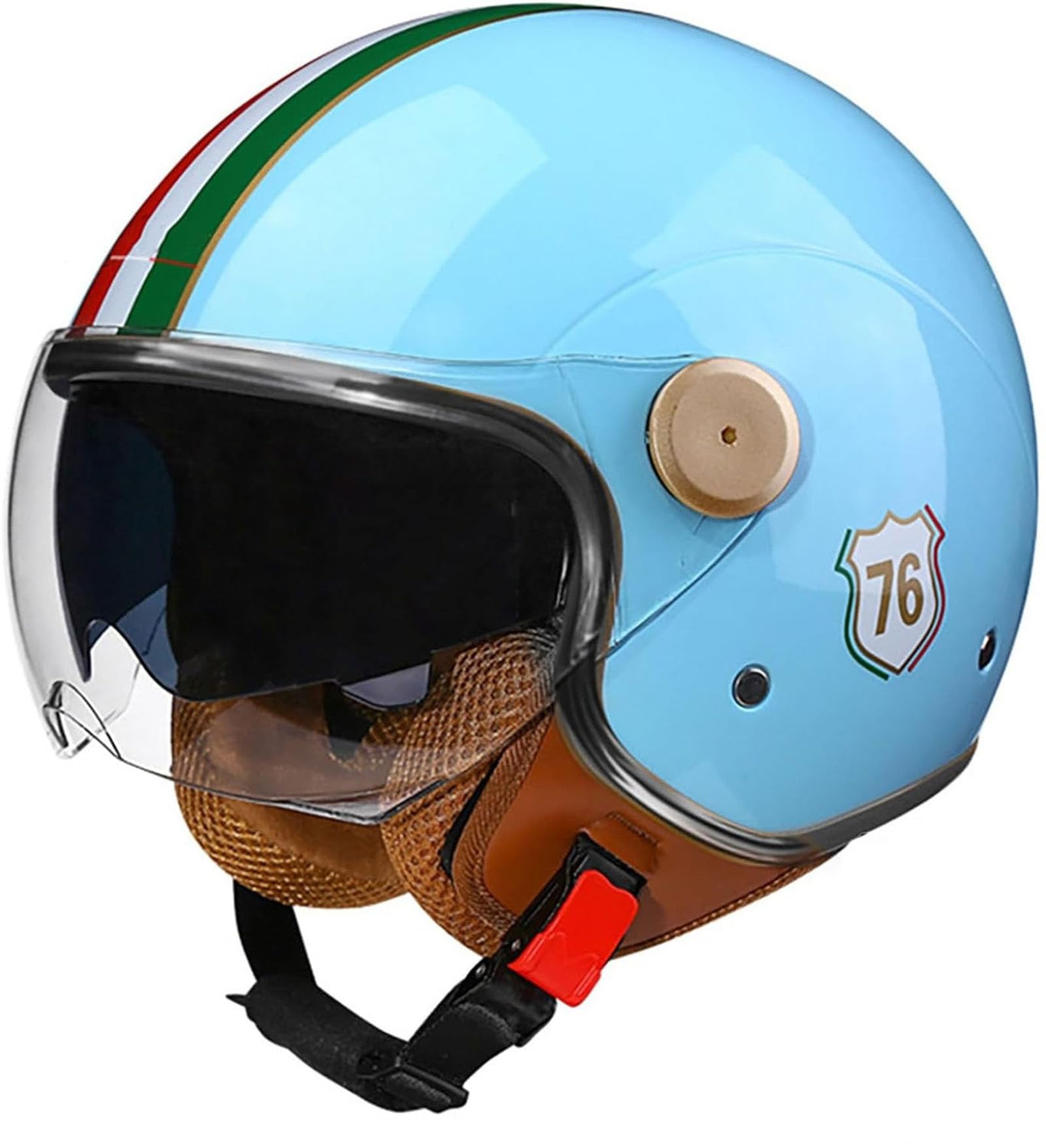 Cruiser Chopper Scooter Helm Halbschalenhelm Mit Fahrradbrille Fahrradvisier Moped Helm Retro Chopper Helm Jet-Helm Mit ECE Genehmigt Halbhelme Motorradhelm Halbschale Roller-Helm von GHHTHEN