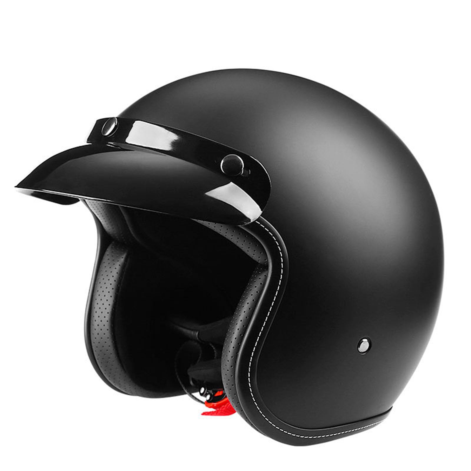 ECE Zertifiziert Motorrad Open Face Helm Vintage Roller Helm Damen Herren Retro Elektrischer Halbhelm Mit Sonnenblende Vespa Jet-Helm Für Cruiser Motobike von GHHTHEN