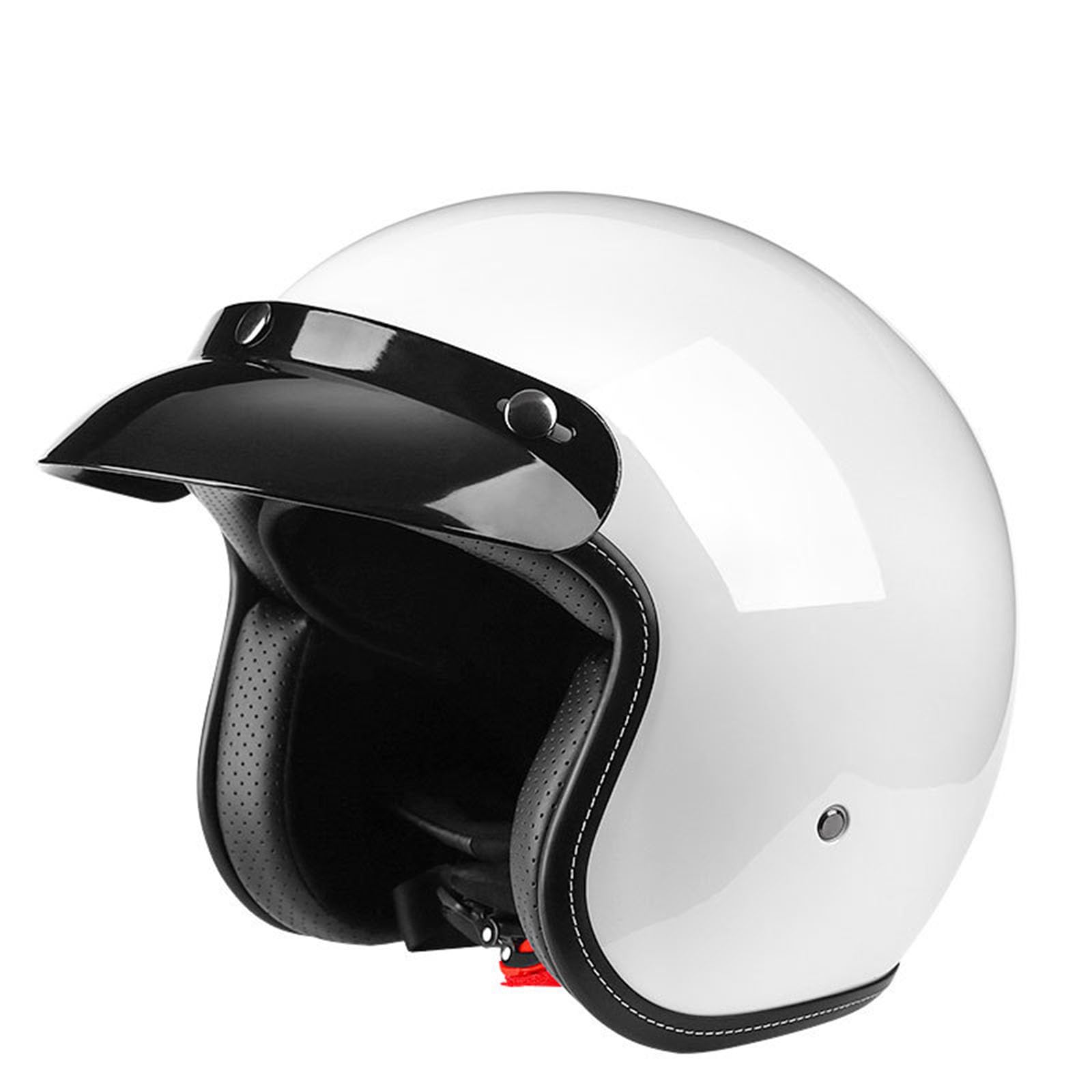 ECE Zertifiziert Motorrad Open Face Helm Vintage Roller Helm Damen Herren Retro Elektrischer Halbhelm Mit Sonnenblende Vespa Jet-Helm Für Cruiser Motobike von GHHTHEN