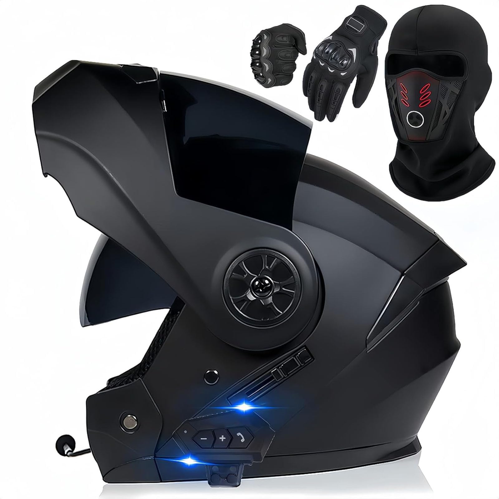 Hohe Qualität Helm ECE Zertifiziert Integralhelm mit Doppelvisier Motorradhelm mit Antibeschlagvisier Klapphelm mit Bluetooth Klapphelm mit Sonnenblende vorbereitet Motorrad Full Face Helm von GHHTHEN