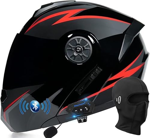 Integralhelm mit Doppelvisier Integriert Motorradhelm Motorradhelm mit doppeltem Antibeschlagvisier ECE Zertifiziert Klapphelm mit Sonnenblende vorbereitet Klapphelm mit Bluetooth Hohe Qualität Helm von GHHTHEN