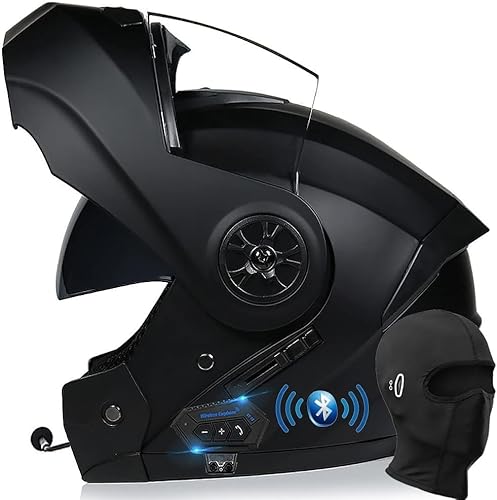 Integriert Motorradhelm Integralhelm mit Doppelvisier Motorradhelm mit Antibeschlagvisier Klapphelm mit Sonnenblende vorbereitet ECE Zertifiziert Klapphelm mit Bluetooth Motorrad Full Face Helm von GHHTHEN