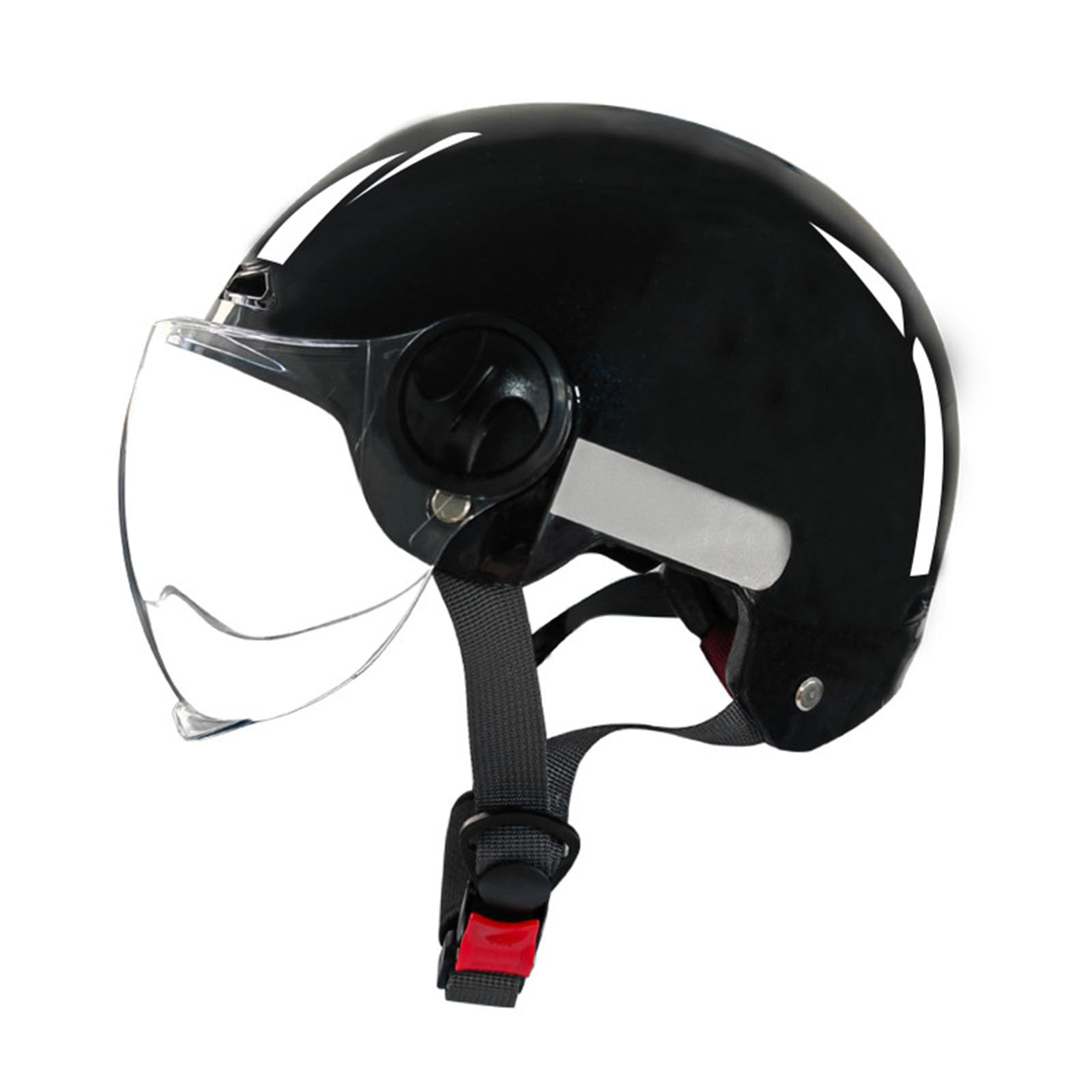 Retro-Motorradhelm, Rollerhelm mit Visier, offener halber Jethelm, Mopedhelm für Erwachsene Männer und Frauen, DOT/ECE-geprüft von GHHTHEN