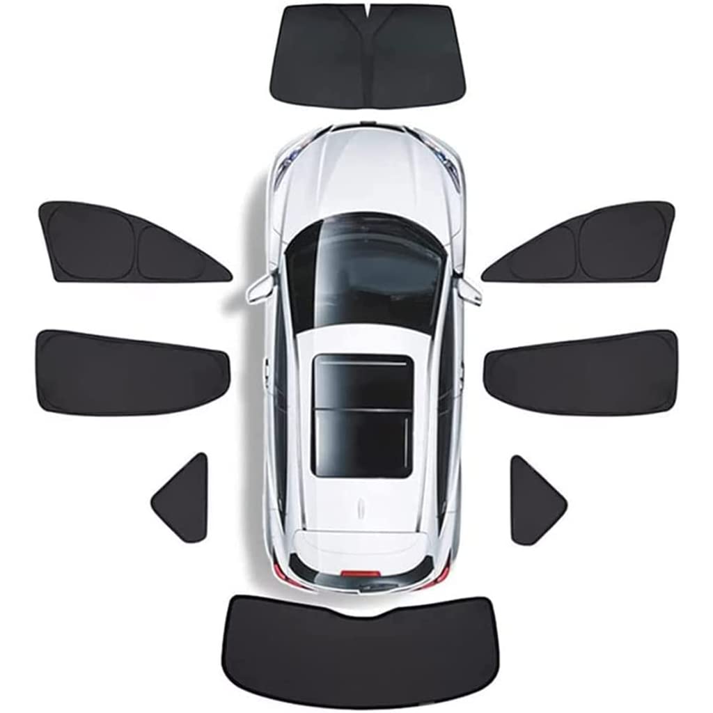 Auto Sonnenschutz Vorhang für Audi A4 (B8) 2007-2016,Fenster Sonnenblende UV-Schutz Seitenfenster Sonnenschutzrollos Zubehör,8pcs Full Set von GHIOSA
