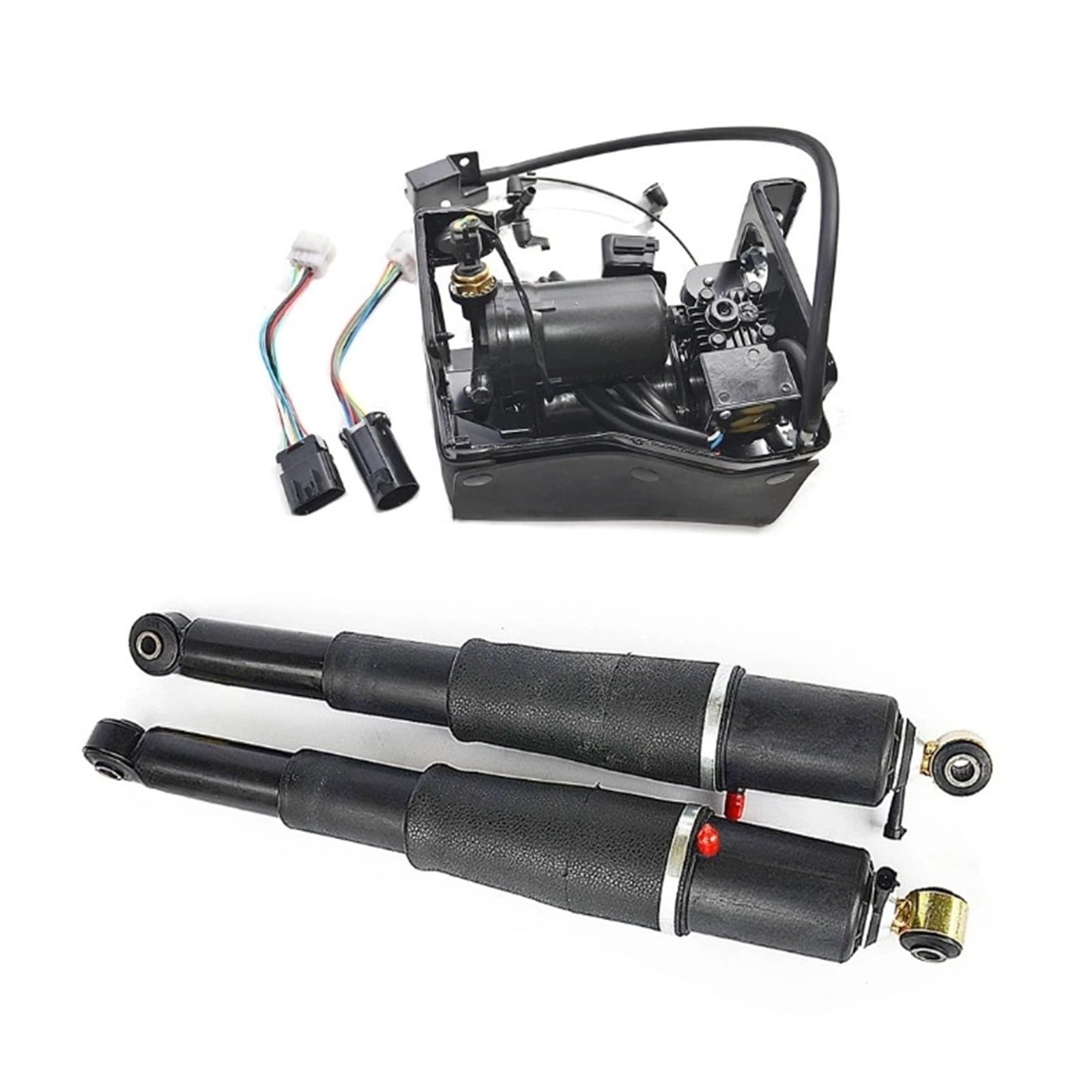 GHIUZ Luftfederungsstoßdämpfer + Kompressorpumpe kompatibel for Cadillac Escalade/Chevrolet Avalanche Suburban Tahoe/GMC Yukon 15869656,19300040 von GHIUZ