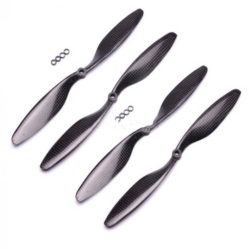 1045 10X4,5 Real Carbon Fiber Propeller CW/CCW Kompatibel Mit F450 S500 S550 RC Multi-Copter Quad 1/2/4 paar/Lot 1045R(4PAIR) von GHJtRs