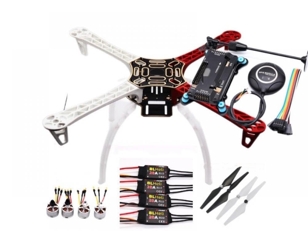 APM2.8 Flight Controller mit Ardupilot und integriertem M8N GPS-Kompass, kompatibel mit RC Quadcopter Multicopter mit GPS-Ständer und Stoßdämpfer(DRONE F450 PACKAGE B) von GHJtRs