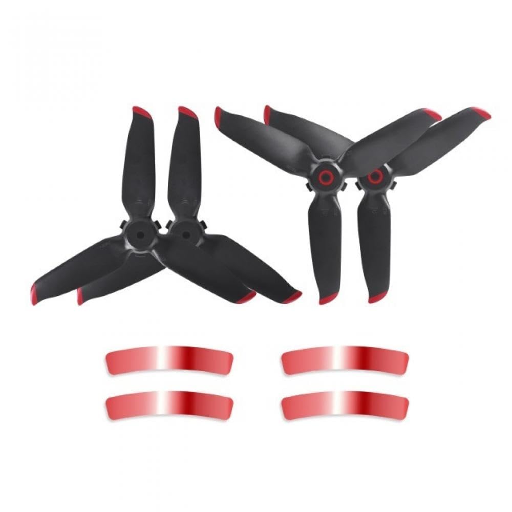 D Combo Propeller 2 Paar 5328S Drei Blatt Quick Release Requisiten Kompatibel mit D Combo Drone Kompatibles Zubehör Lärm Reduzierung(2 PAIRS RED) von GHJtRs