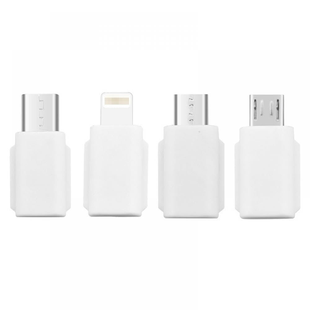 D Pocket 2 USB-zu-Typ-C-Smartphone-Adapter, Telefon-Datenanschluss, Handkamera-kompatibles Zubehör(WHITE 4 IN 1 SET) von GHJtRs