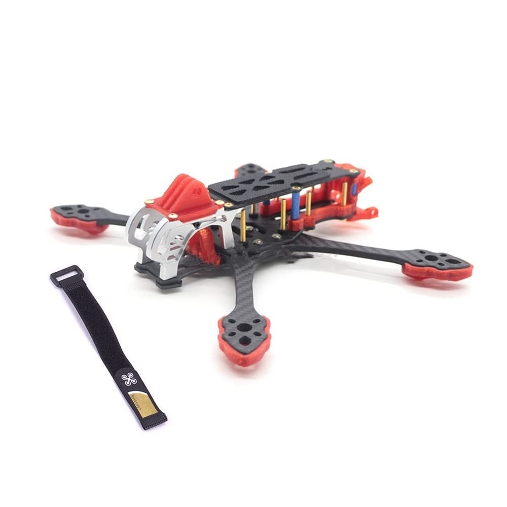 MARK5 225 mm Radstand, 5 Zoll 225 Kohlefaser-Quadcopter-Rahmen mit 5 mm Armen, kompatibel mit Air Unit Vista und analogen Systemen(RED) von GHJtRs