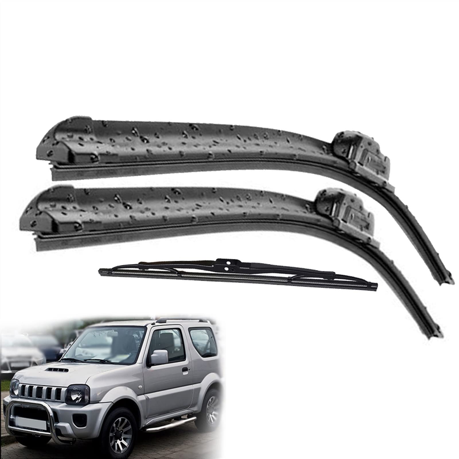 GHSYZY Scheibenwischer Vorne Und Hinten Wischerblätter Set Kit Für Suzuki Für Jimny MK3 1998-2018 Windschutzscheibe Windschutzscheibe Fenster 18"+ 16" + 11" Scheibenwischer von GHSYZY