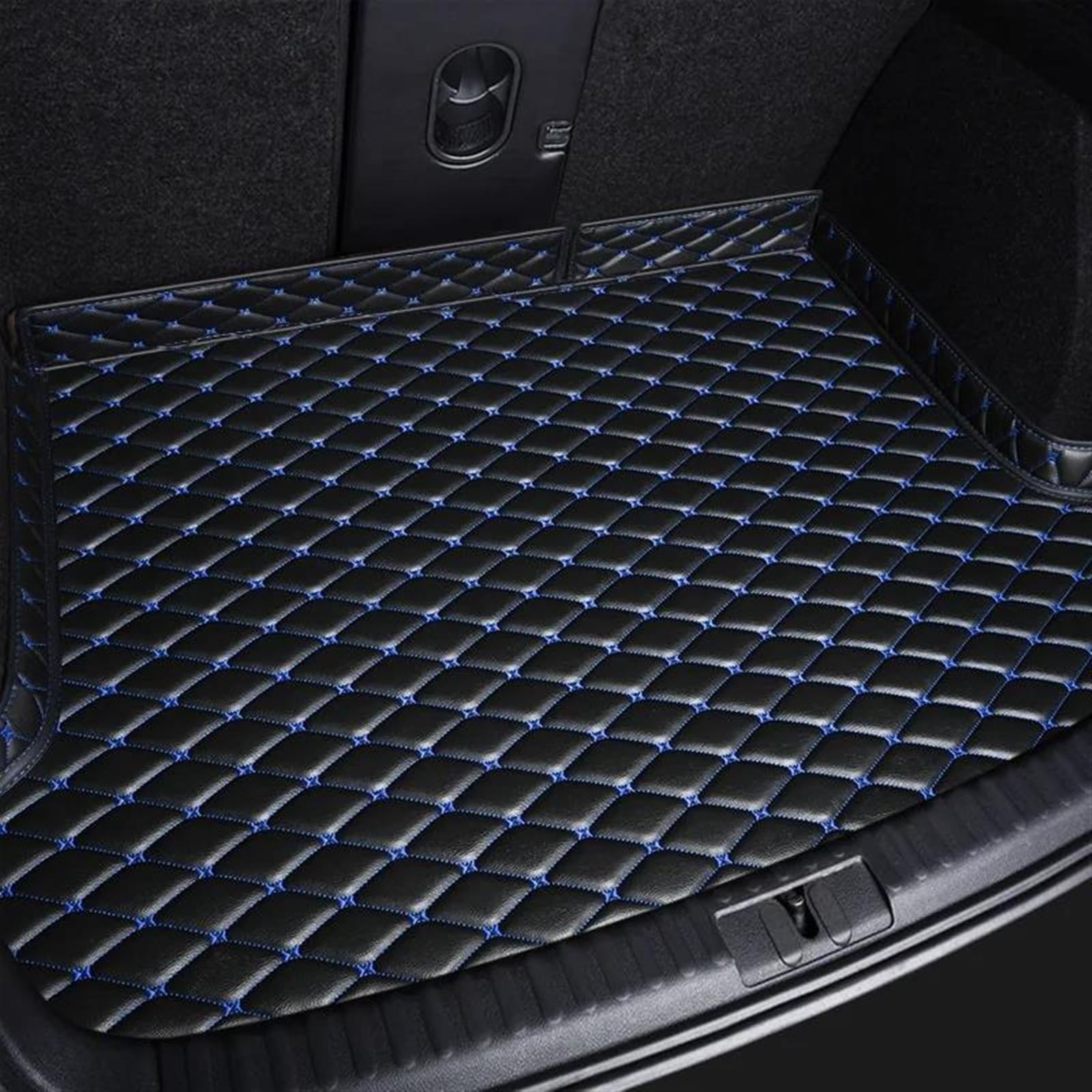 Auto schutzmatte Für 5 Für Serie Für F11 2011-2016 Für PU Leder Kofferraum Matten Innen Details Auto Zubehör Teppich Kofferraum Schutzmatten(Black Blue) von GHTOITW