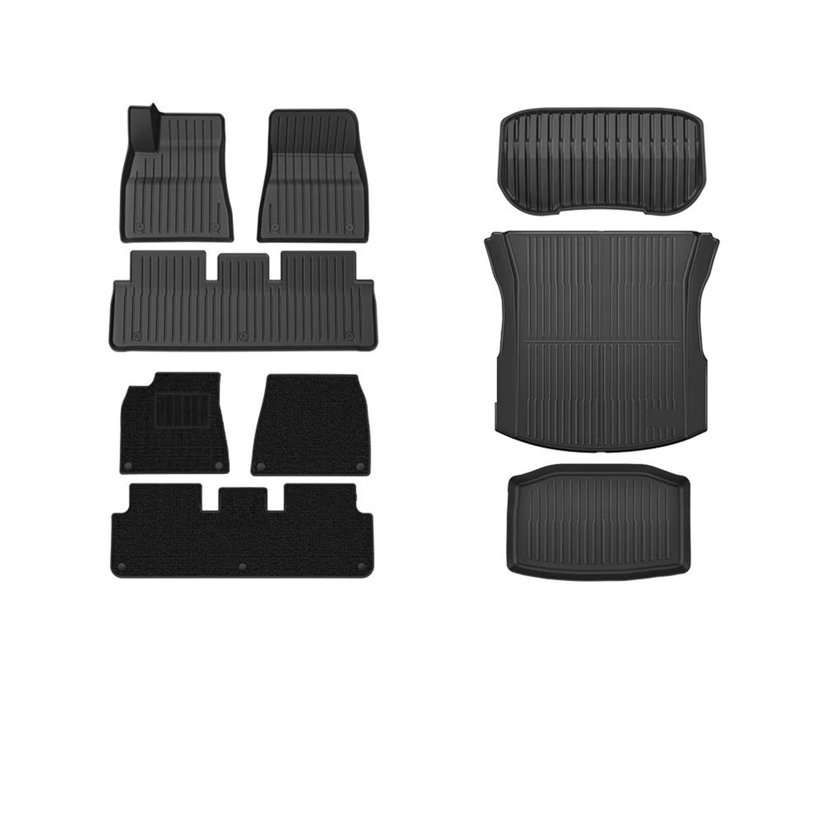 Auto schutzmatte Für Tesla Für Modell 3 2024 YZ Für Highland Für Ganze Für TPE Fußmatten wasserdichte Anti Slip Matte Fuß Pads Hinten Stamm Matte Zubehör Kofferraum Schutzmatten(Trunk Mat Floor Mat) von GHTOITW