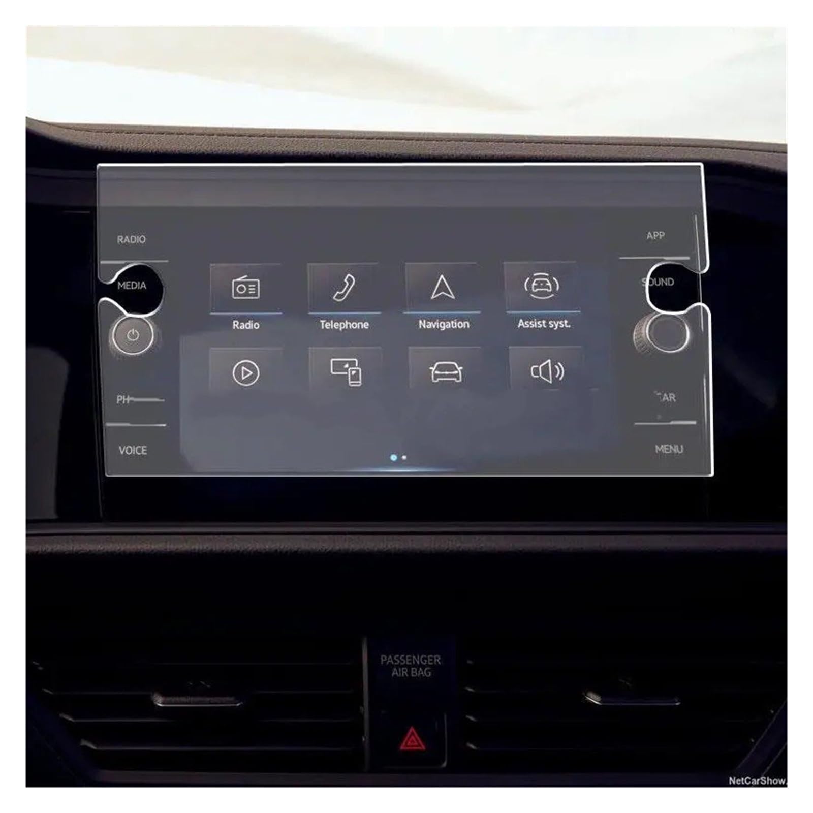 Navigation Displayschutz Für Tiguan 2021 2022 8 Zoll Auto Infotainment Radio GPS Navigation Displayschutzfolie Armaturenbrett Gehärtetes Glas Film(for GPS) von GHTOITW