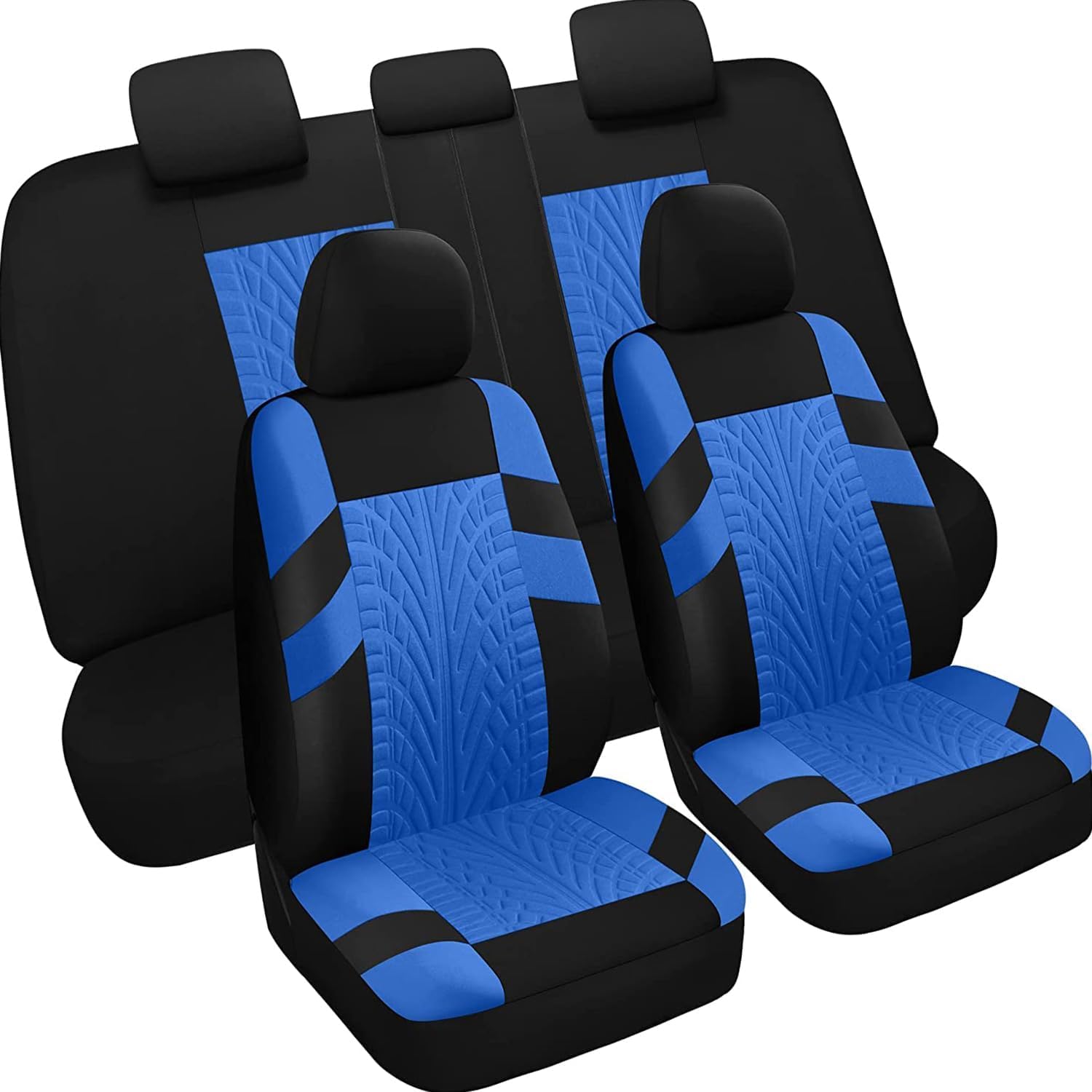 GHUYGTT 9 Stück Sitzbezüge Auto Set für Ren-ault Latitude (Code L70) 2010-2013, Stoff Waschbar Allwetter rutschfest Atmungsaktiv Autositzbezüge Schonbezug Zubehör,C/Blue von GHUYGTT