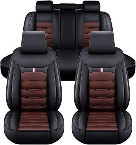 GHUYGTT Autositzbezüge Set für Captiva 5-seat 2018-2022, 5-Sitze Leder Wasserdichtes Komfortabler Sitzbezüge Schonbezüge Full Set Innenraum Zubehör,D/Black-Coffee von GHUYGTT