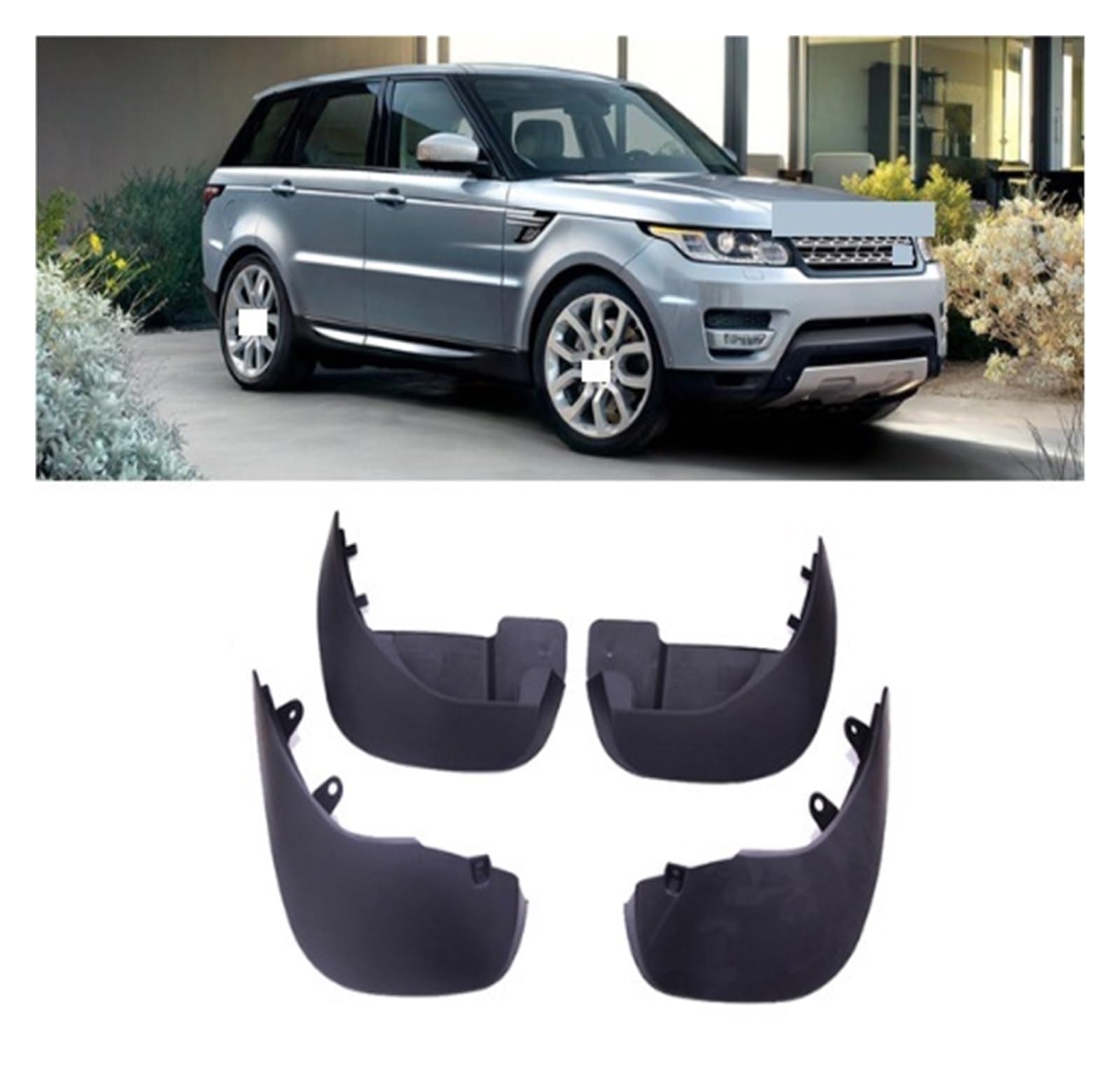 4 Stück Auto Spritzschutz Kompatibel mit Land Rover Range Rover Sport 2014~2019 L494 Schmutzfänger Spritzschutz Autozubehör (With Running Board) von GHZMKCYPQ