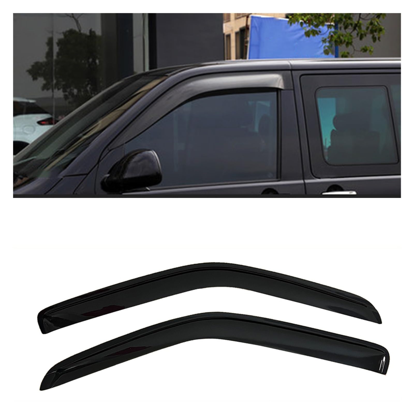 Fenster Regen Schatten Visiere Schild Schutz Cover Rahmen Aufkleber Kompatibel mit VW T6 Transporter Caravelle 2015-2019 von GHZMKCYPQ