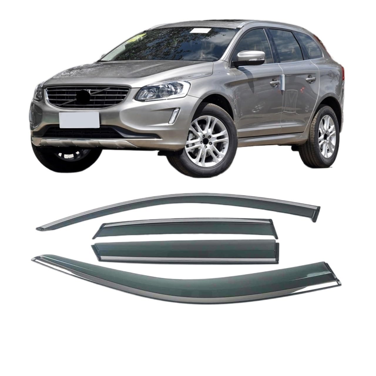 Fenster Sonne Regenschutz Visiere Schild Markisen Schutz Cover Trim Rahmen Aufkleber Kompatibel mit VOLVO XC60 2010-2019(10-17) von GHZMKCYPQ