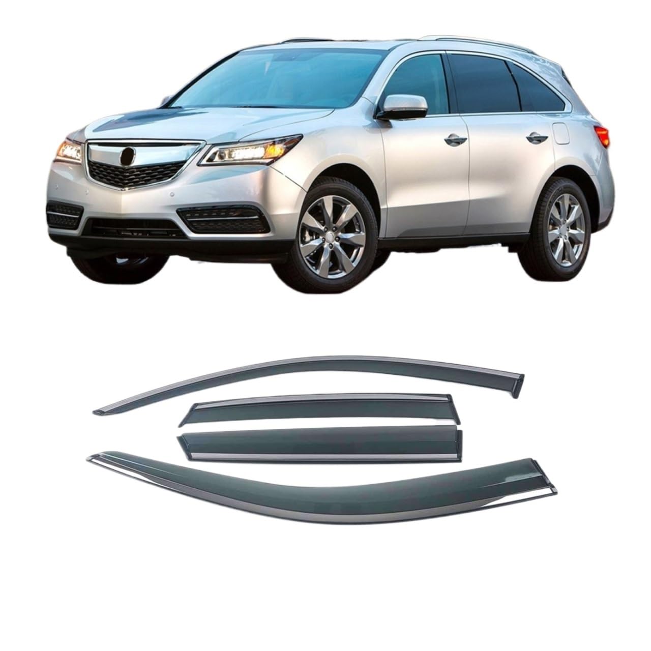 Fenster Sonne Regenschutz Visiere Schild Schutz Abdeckung Trim Rahmen Aufkleber Kompatibel Mit ACURA MDX 2010-2017(2013-2017) von GHZMKCYPQ