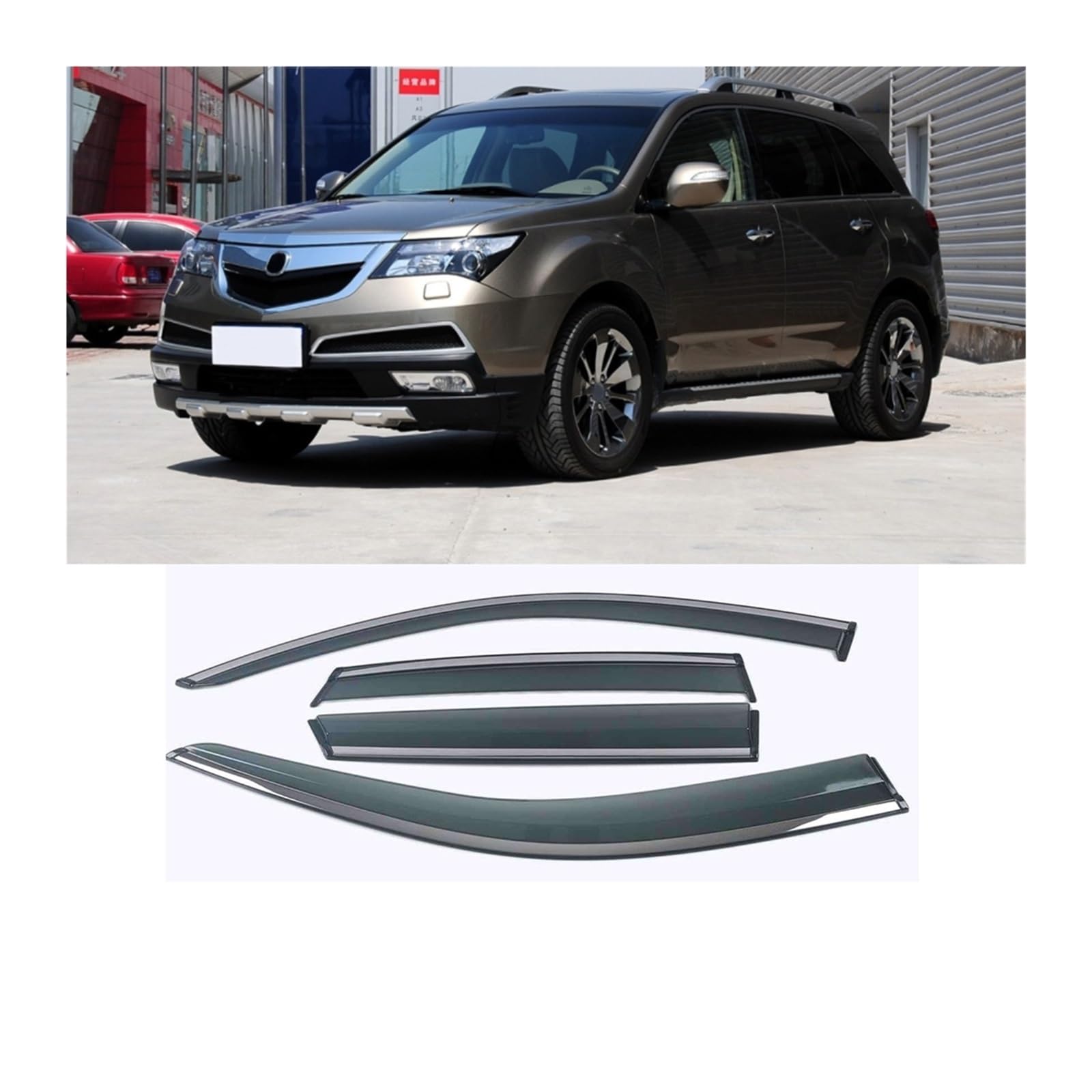 Fenster Sonne Regenschutz Visiere Schild Schutz Abdeckung Trim Rahmen Aufkleber Kompatibel Mit ACURA MDX TL 2004-2017(MDX 2010-2012) von GHZMKCYPQ