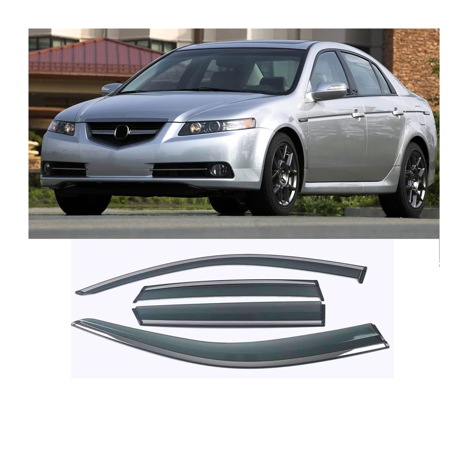 Fenster Sonne Regenschutz Visiere Schild Schutz Abdeckung Trim Rahmen Aufkleber Kompatibel Mit ACURA MDX TL 2004-2017(TL 2004-2008) von GHZMKCYPQ