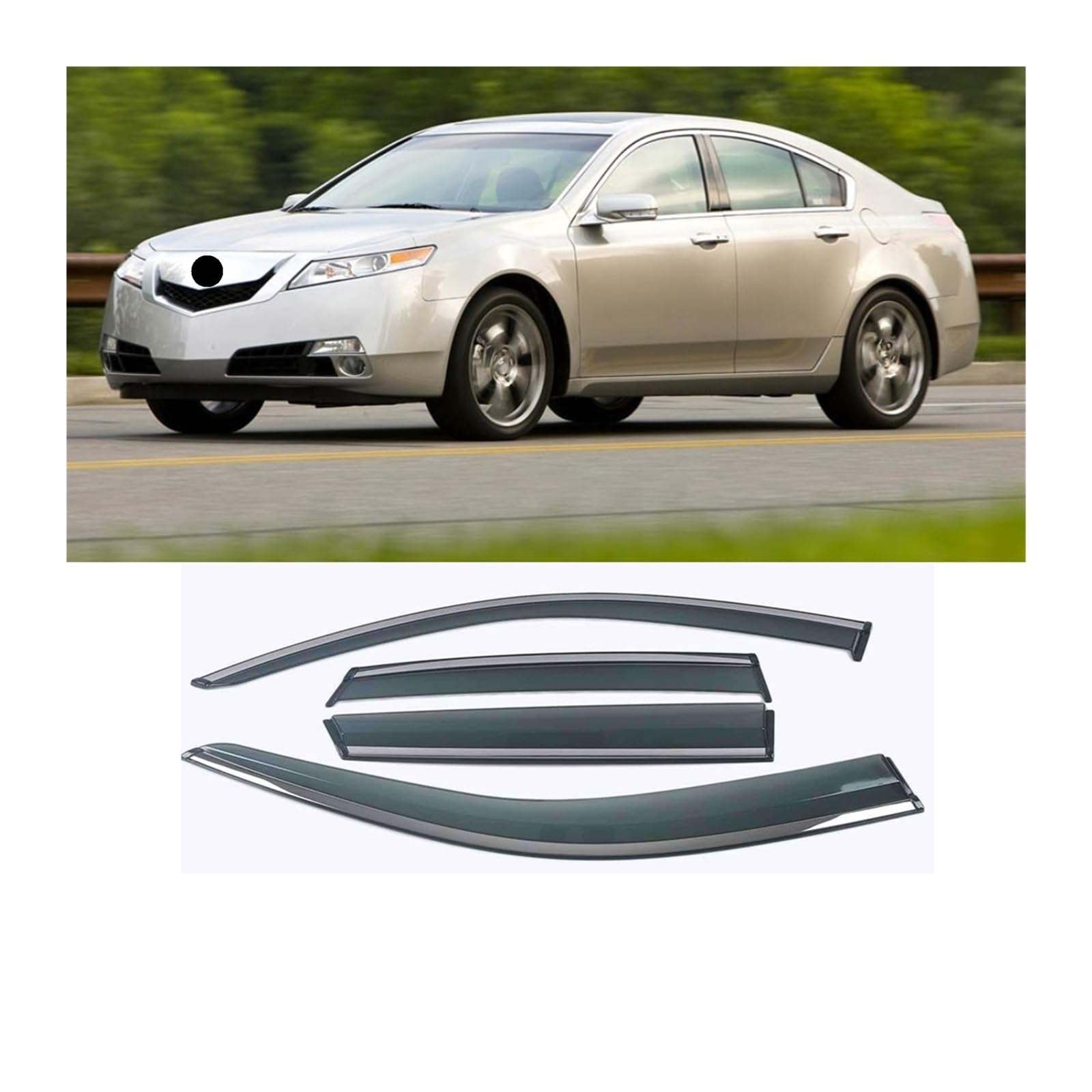 Fenster Sonne Regenschutz Visiere Schild Schutz Abdeckung Trim Rahmen Aufkleber Kompatibel Mit ACURA MDX TL 2004-2017(TL 2009-2012) von GHZMKCYPQ