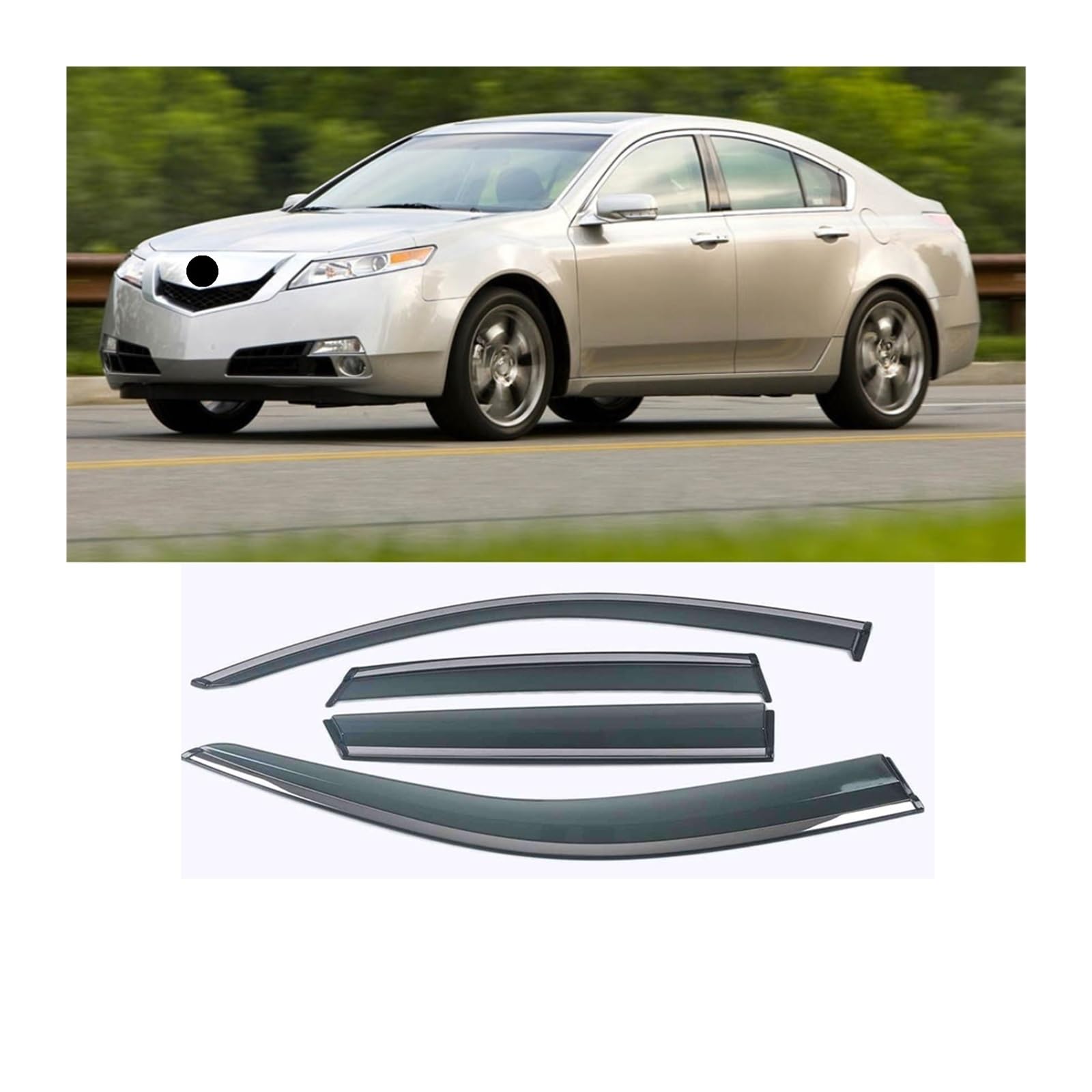 Fenster Sonne Regenschutz Visiere Schild Schutz Abdeckung Trim Rahmen Aufkleber Kompatibel Mit ACURA TL 2004-2012(2009-2012) von GHZMKCYPQ