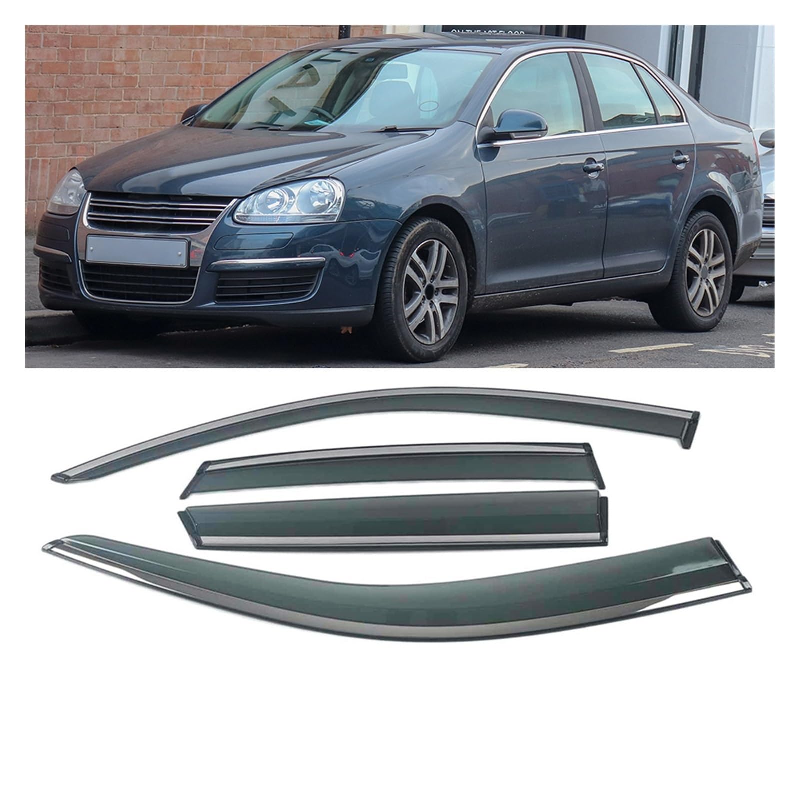 Fenster Sonne Regenschutz Visiere Schild Schutz Cover Trim Aufkleber Zubehör Kompatibel mit VW JETTA MK5 MK6 2005-2018(A5) 05-10) von GHZMKCYPQ