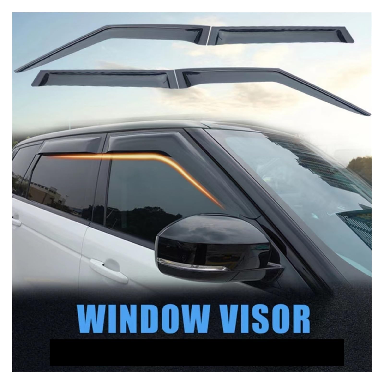 Fenster Sonne Regenschutz Visiere Schild Schutz Cover Trim Rahmen Aufkleber Kompatibel mit Range Rover Sport L320 L494 2005-2022(14-22) von GHZMKCYPQ