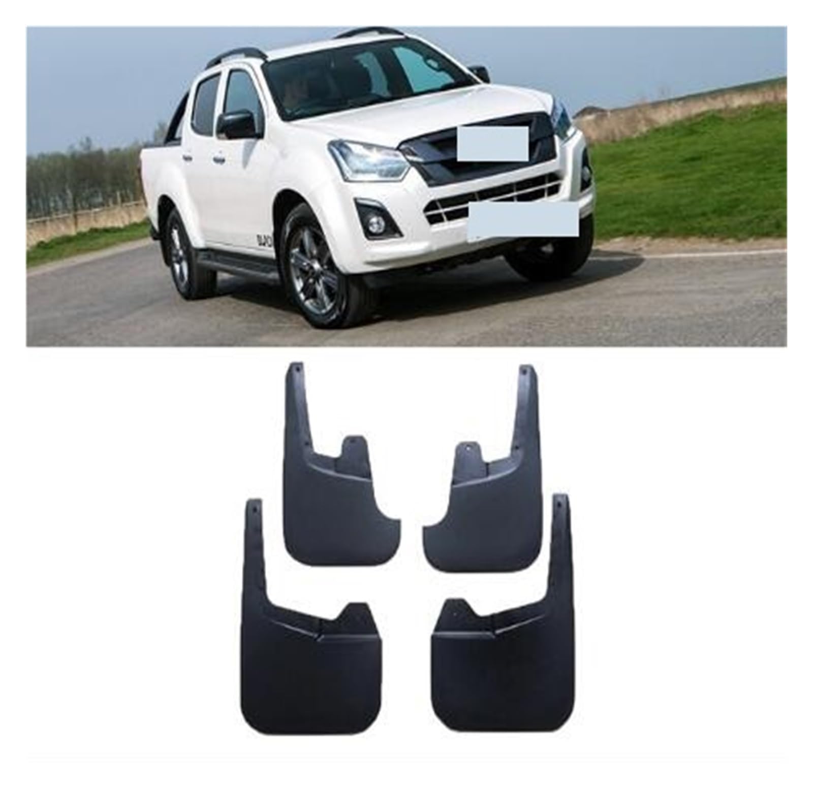 Spritzschutz für Autos kompatibel mit Isuzu D-Max 2011~2019 DMAX 2012 2013 2014 2015 2016 Kotflügel Spritzschutz Schmutzfänger Autozubehör (Double Cab 4-dr) von GHZMKCYPQ